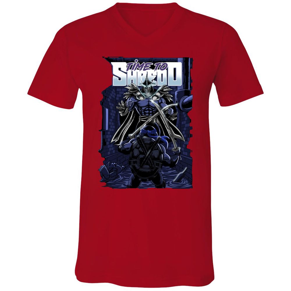 Unisex V-Neck T-Shirt - E69NYBJR - Red - 3