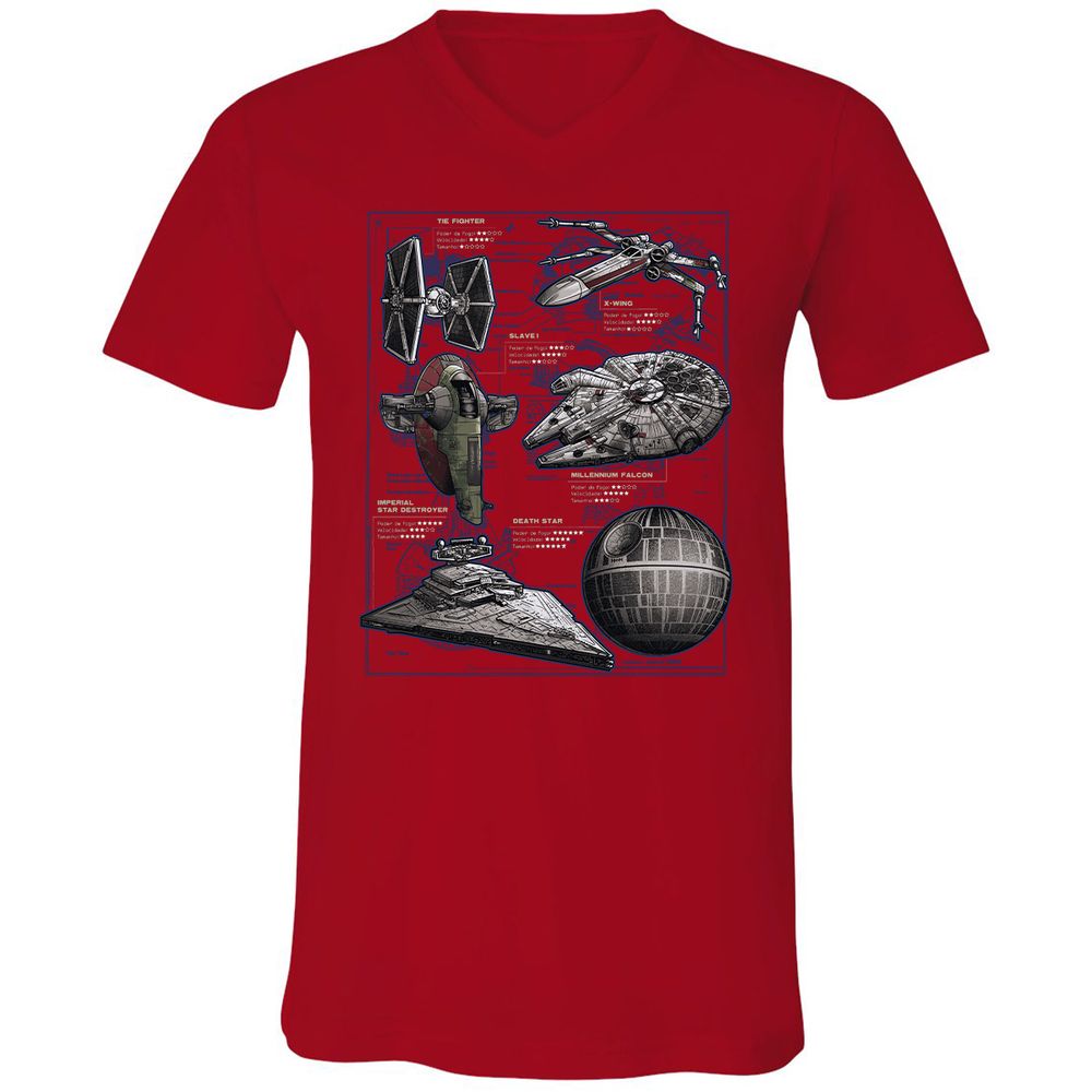 Unisex V-Neck T-Shirt - GXNBCA89 - Red - 3