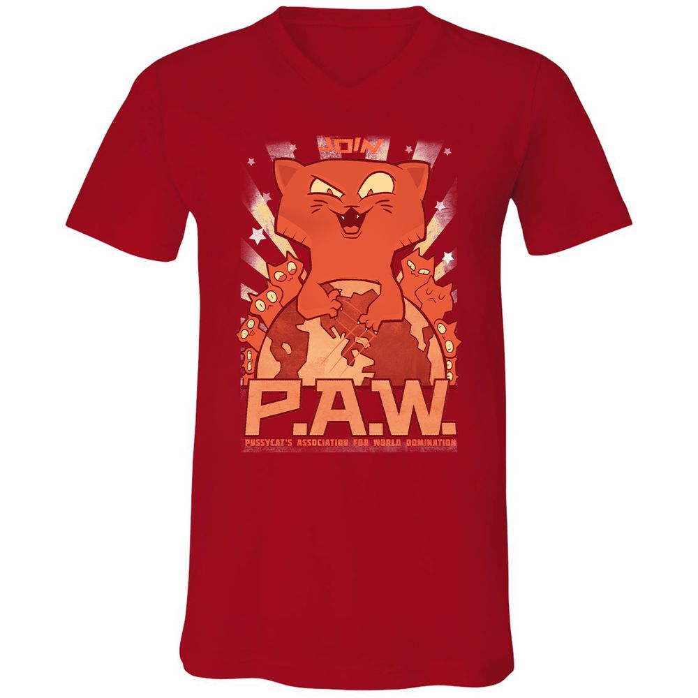 Unisex V-Neck T-Shirt - HMCAWK44 - Red - 3