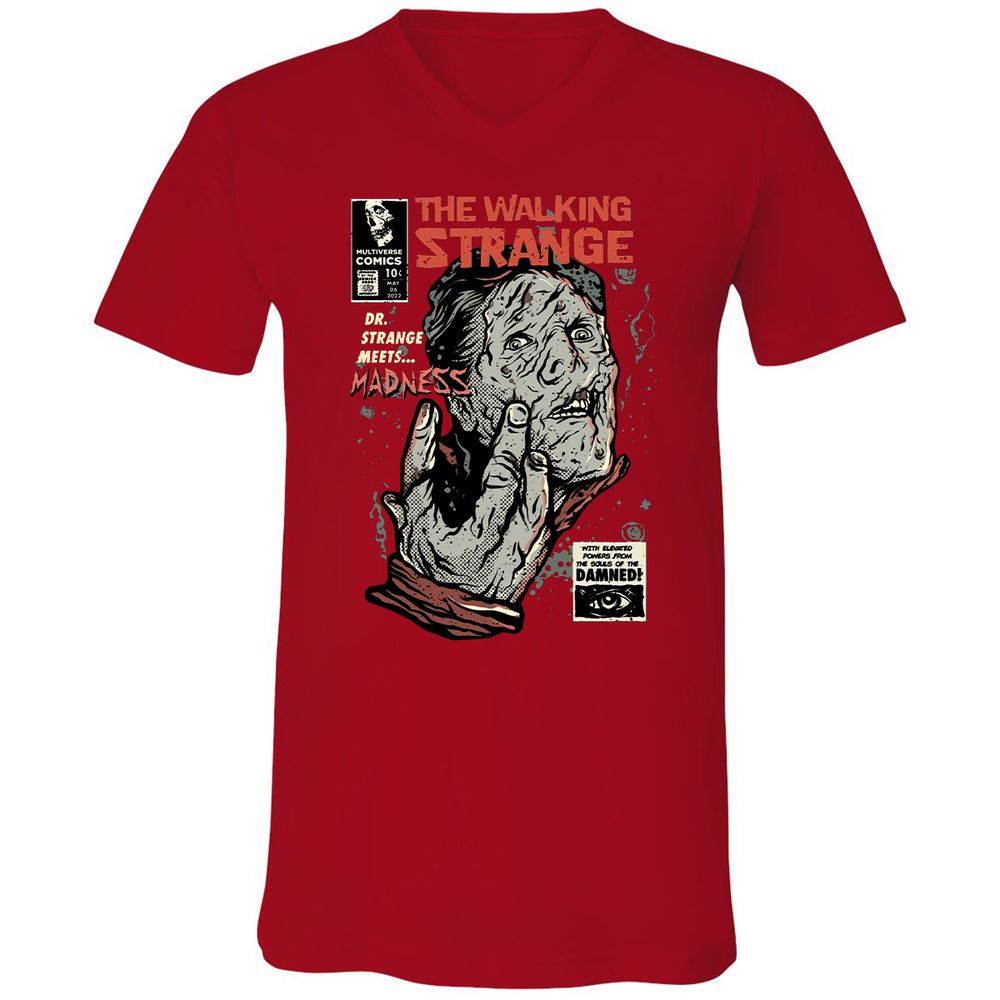 Unisex V-Neck T-Shirt - 4YK7WBK8 - Red - 3