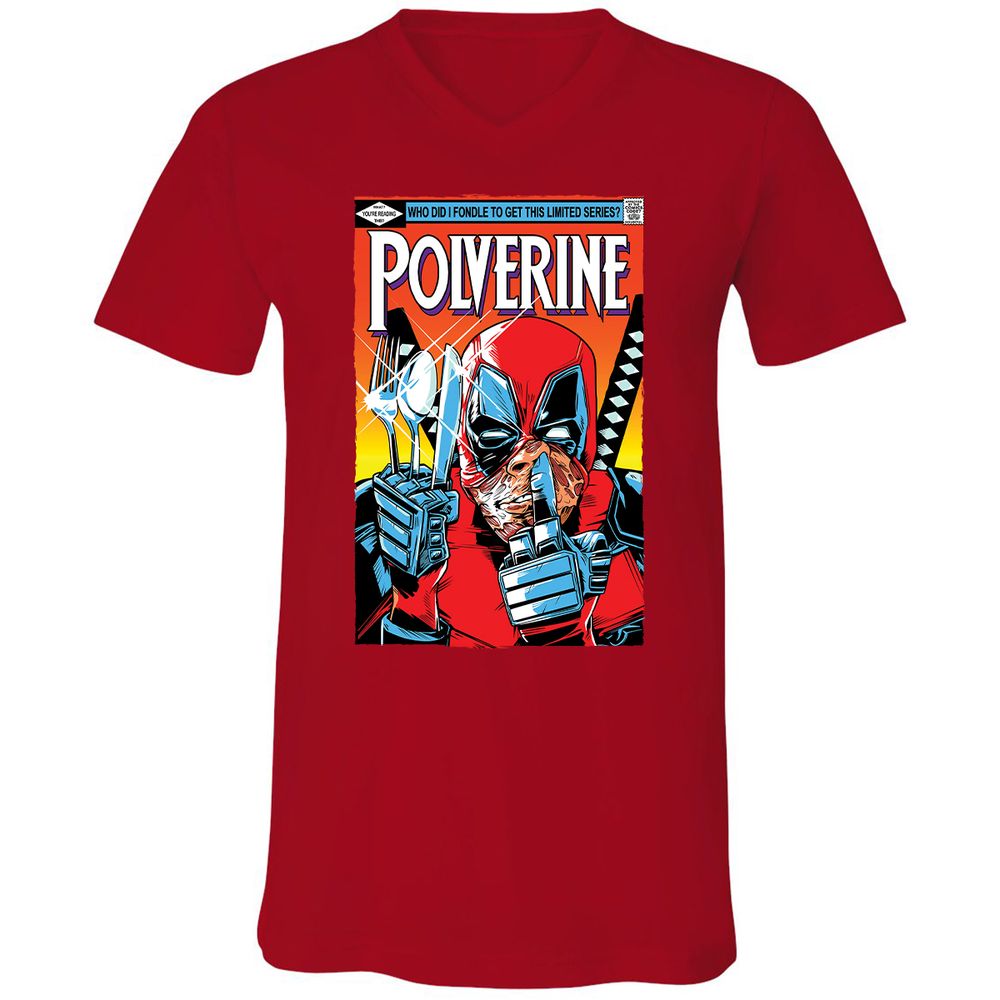 Unisex V-Neck T-Shirt - PW8G3DXL - Red - 3