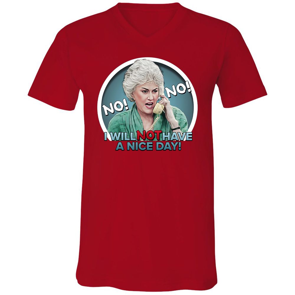 Unisex V-Neck T-Shirt - 9KC6FHHR - Red - 3