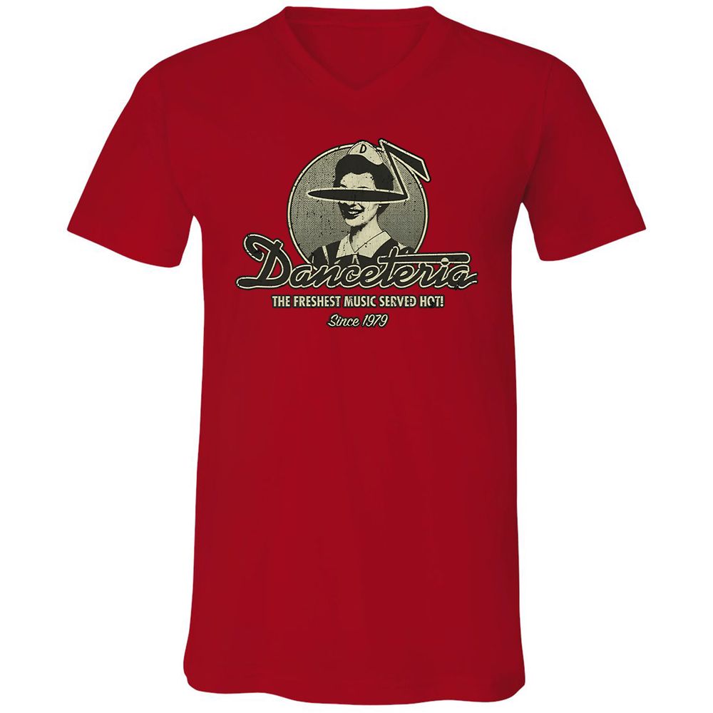 Unisex V-Neck T-Shirt - ZYTFCQ9L - Red - 3