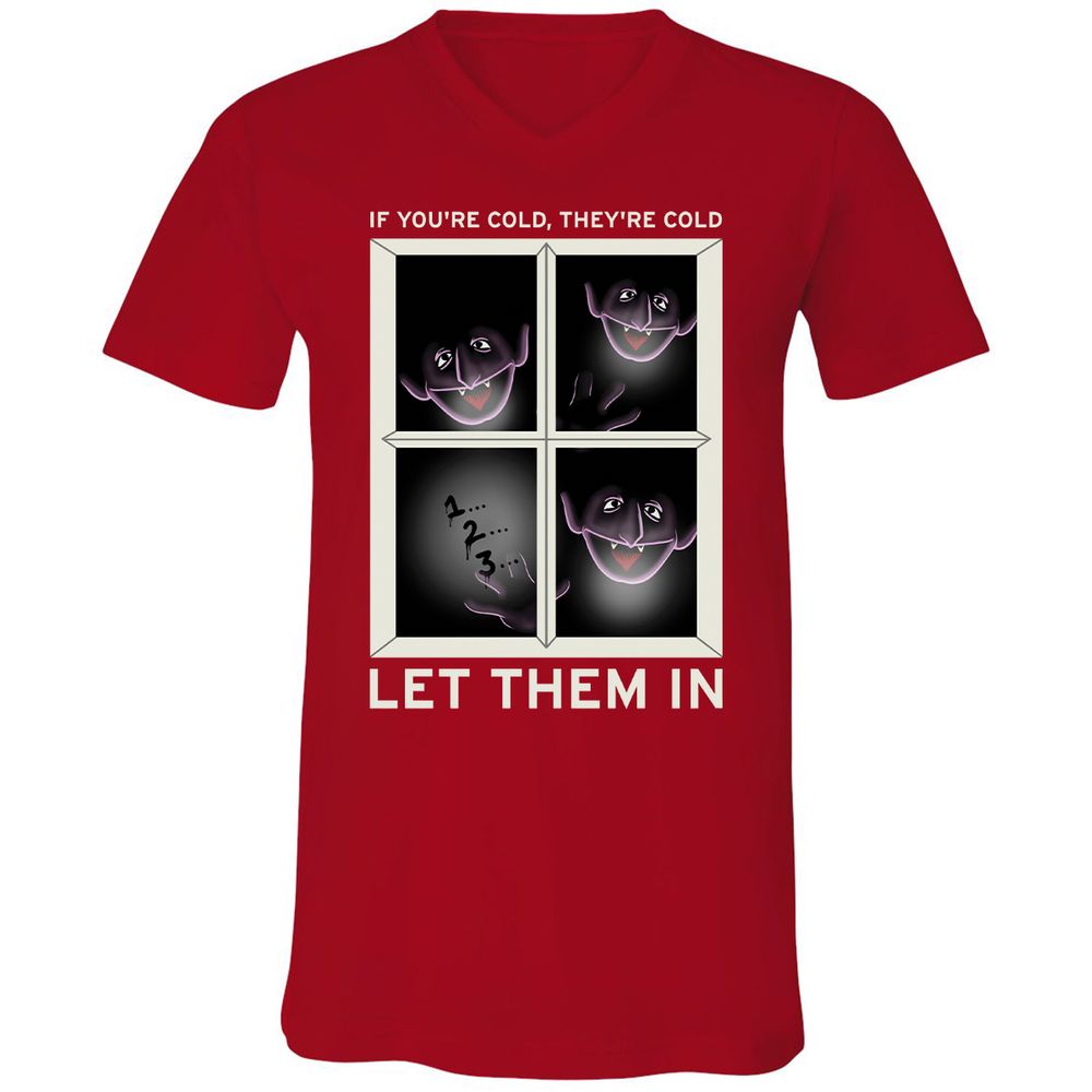 Unisex V-Neck T-Shirt - ABJAHFVL - Red - 3