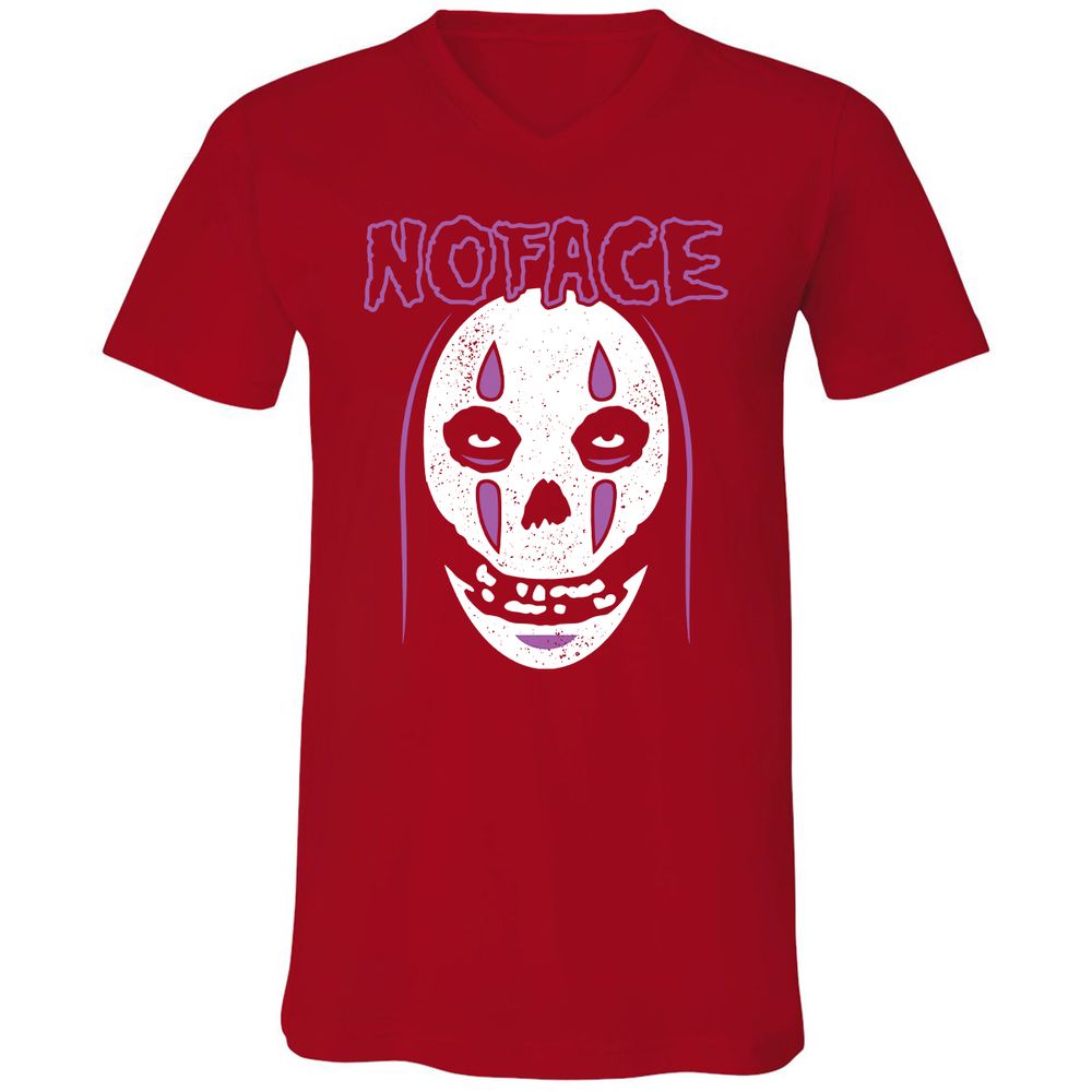 Unisex V-Neck T-Shirt - F66MU6YC - Red - 3