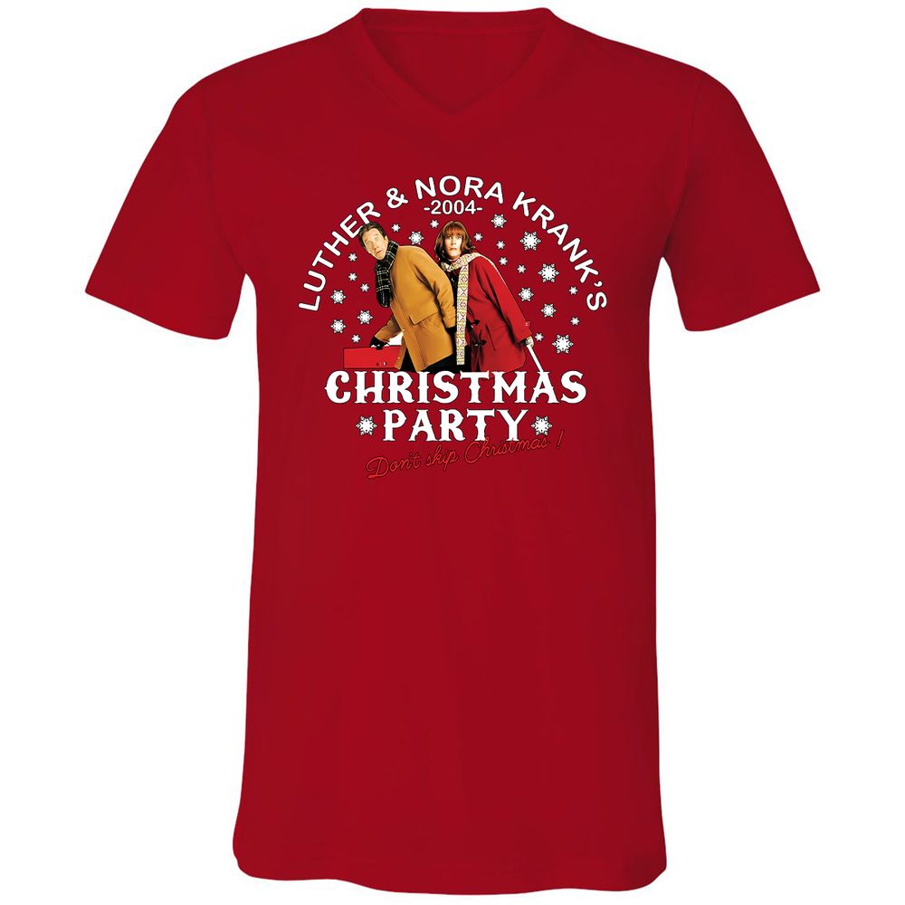Unisex V-Neck T-Shirt - 6FLRCTA8 - Red - 3