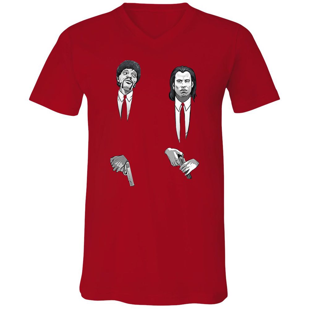 Unisex V-Neck T-Shirt - NHY2K4FV - Red - 3