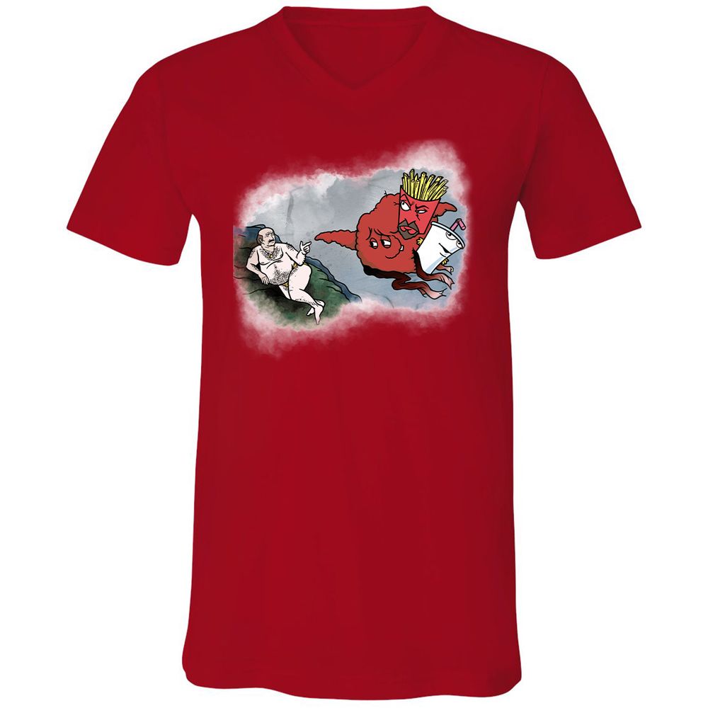 Unisex V-Neck T-Shirt - 96BVNCRV - Red - 3