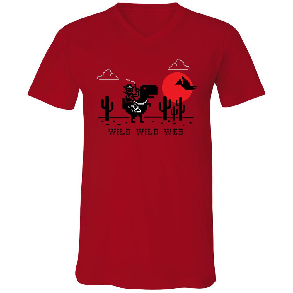 Unisex V-Neck T-Shirt - MFUMP5DT - Red - 3