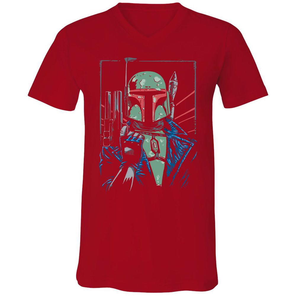 Unisex V-Neck T-Shirt - 64B5RWGH - Red - 3