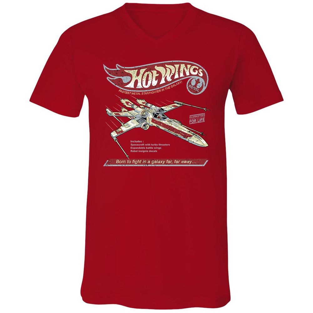 Unisex V-Neck T-Shirt - Y9KK1TAH - Red - 3