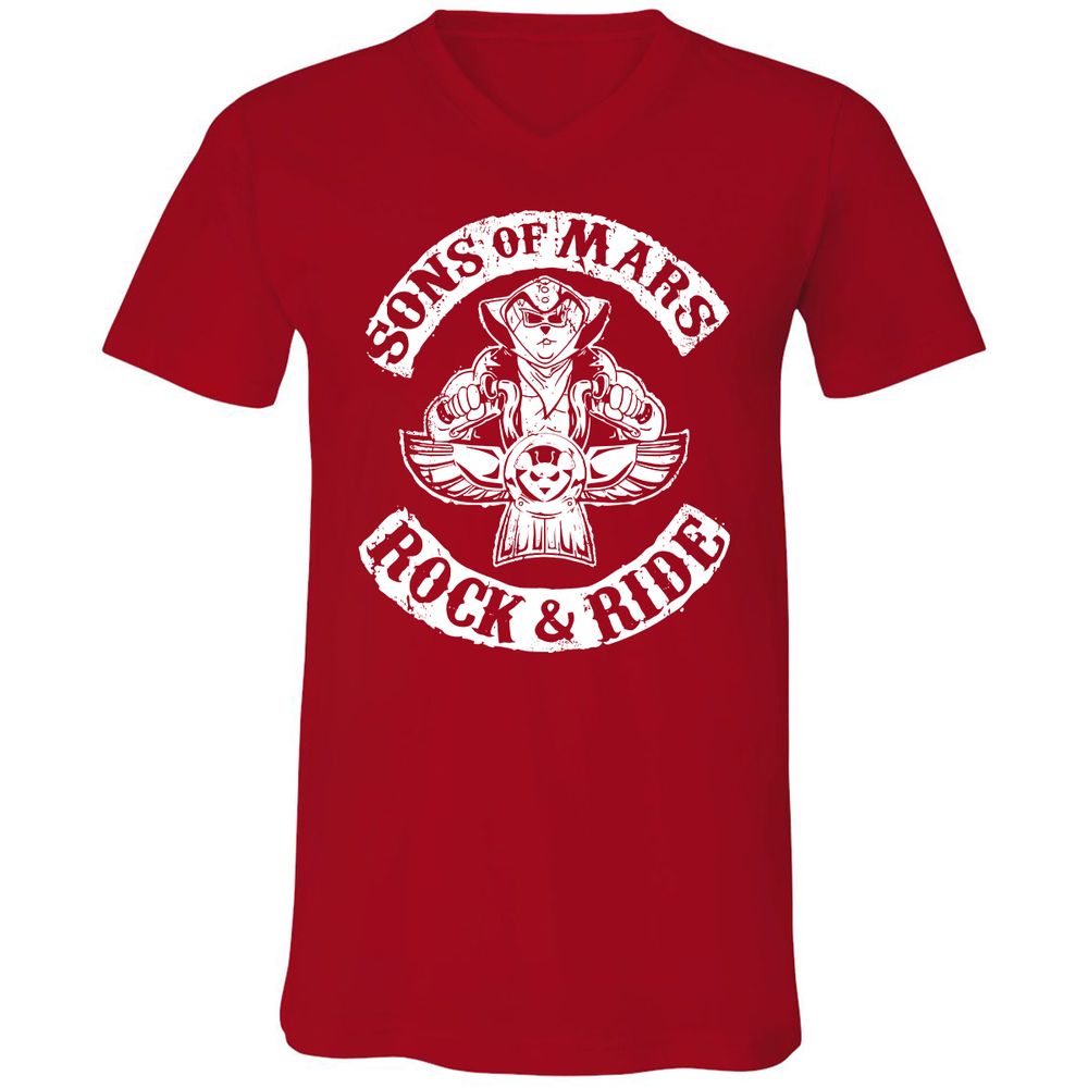 Unisex V-Neck T-Shirt - ZUHNMGB4 - Red - 3