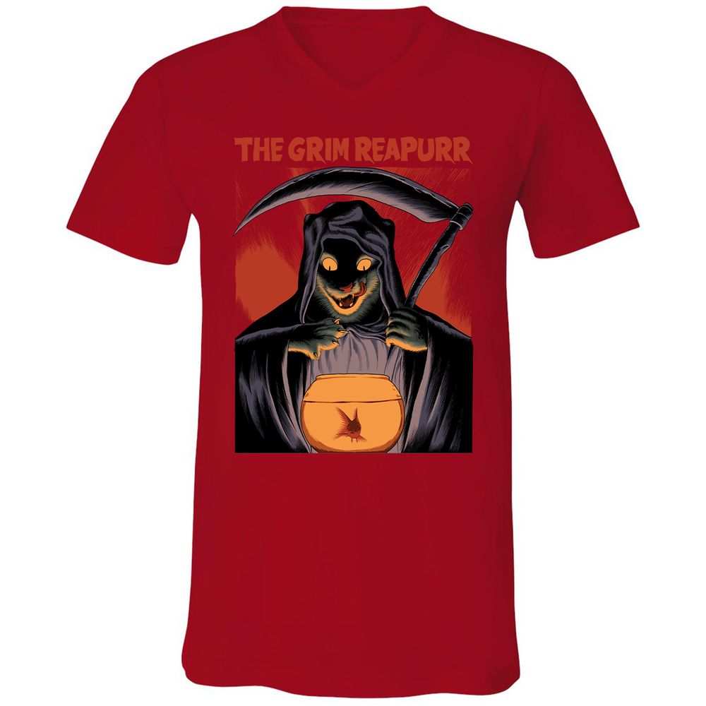 Unisex V-Neck T-Shirt - P2FJHAYT - Red - 3