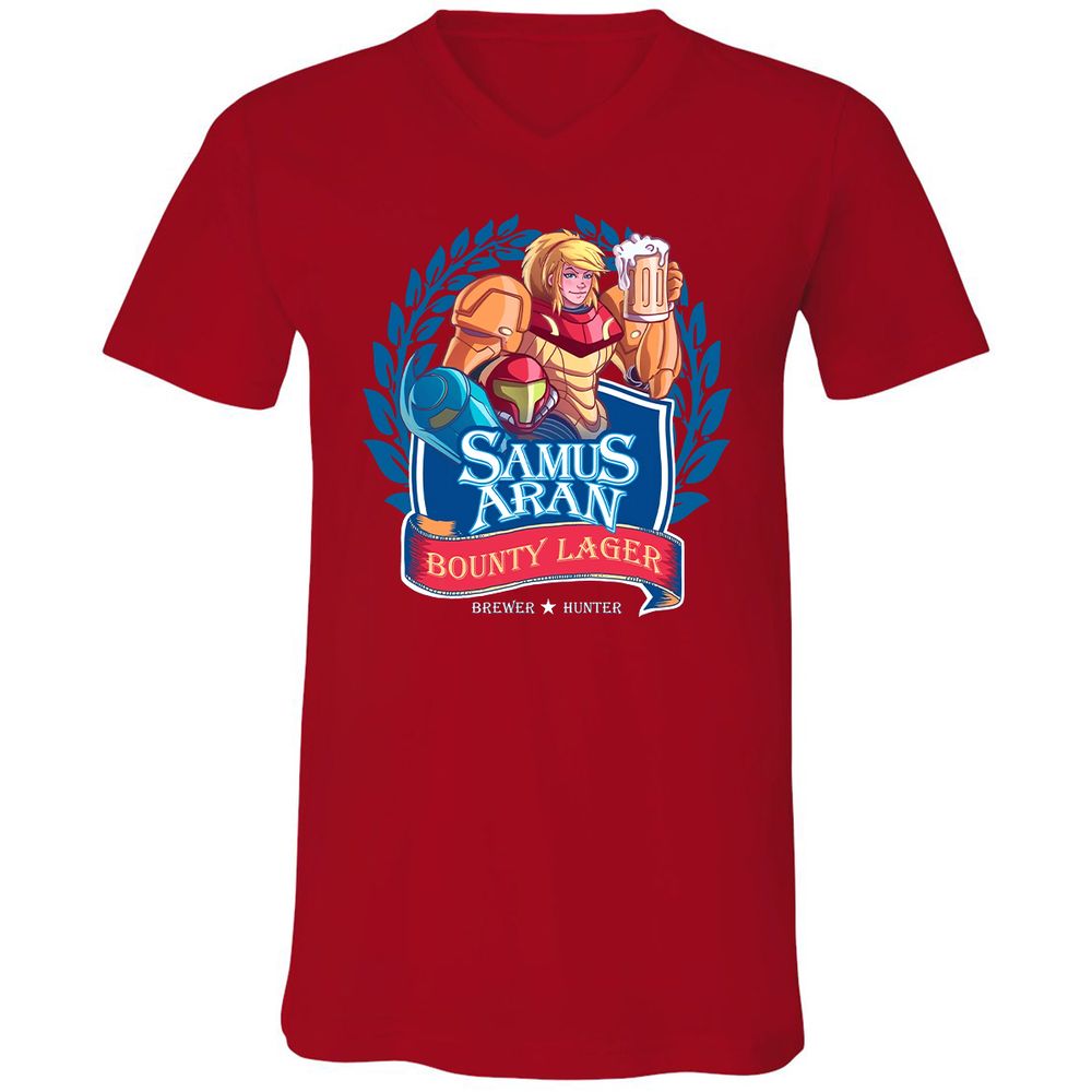 Unisex V-Neck T-Shirt - ZVN2KC5K - Red - 3