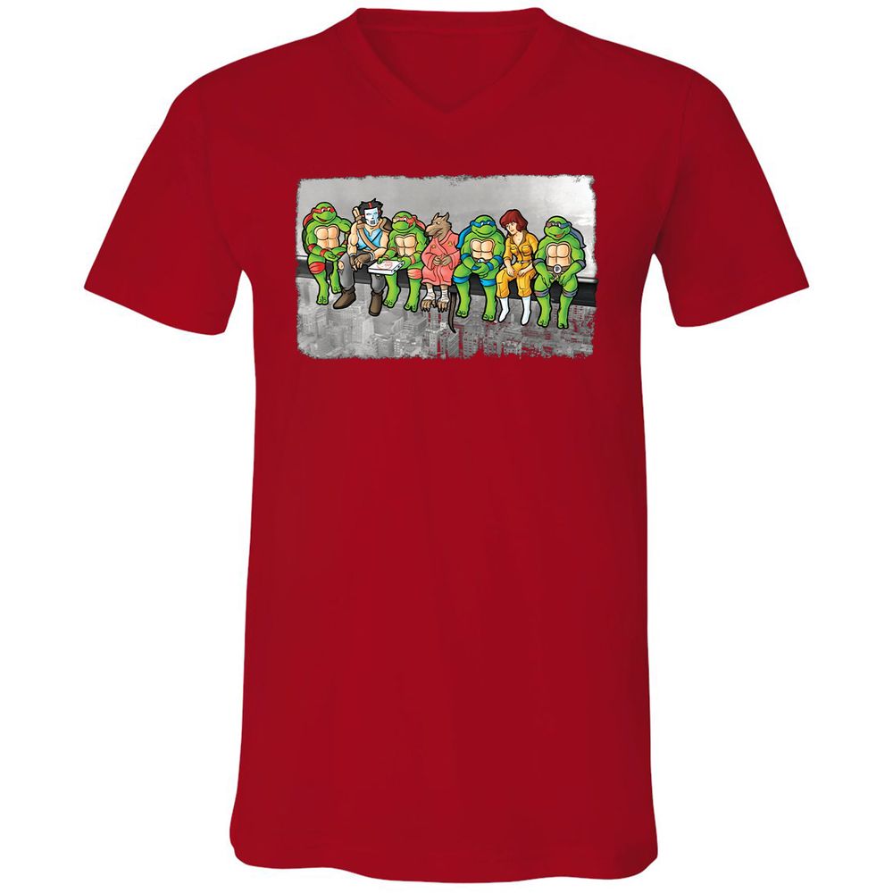 Unisex V-Neck T-Shirt - VD24XJST - Red - 3