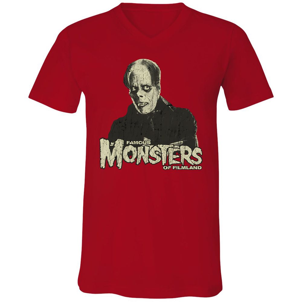 Unisex V-Neck T-Shirt - 69HZ2S8F - Red - 3
