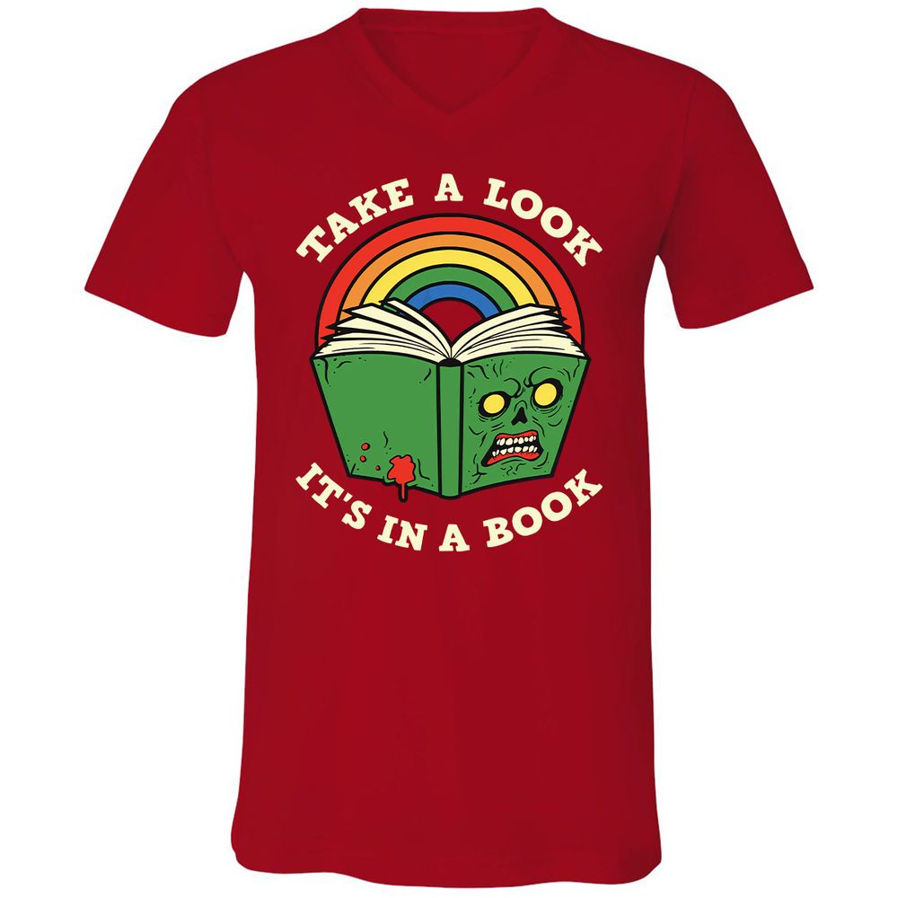 Unisex V-Neck T-Shirt - AUUPXWPF - Red - 3