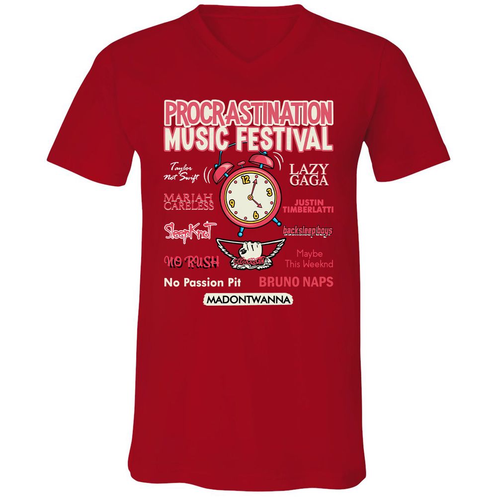 Unisex V-Neck T-Shirt - VAG73GBF - Red - 3