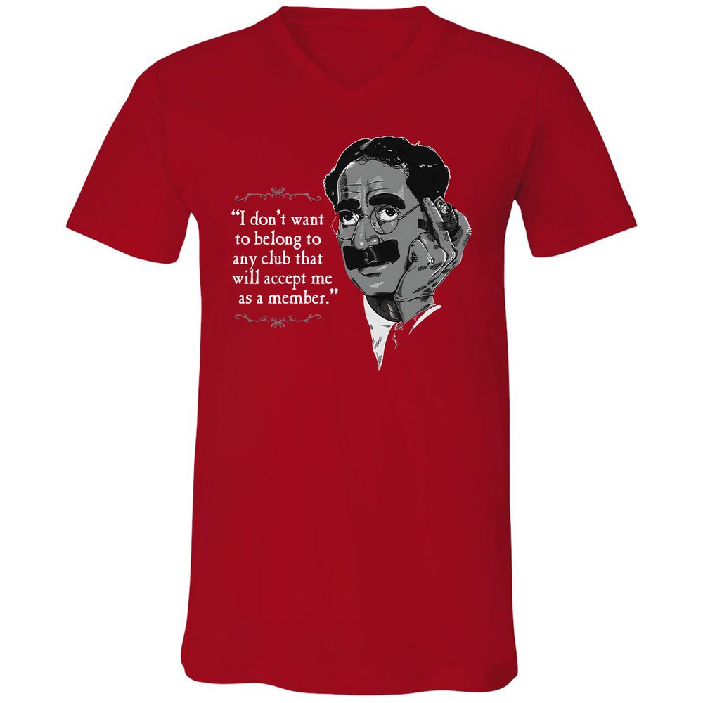 Unisex V-Neck T-Shirt - 9YLF2D9P - Red - 3