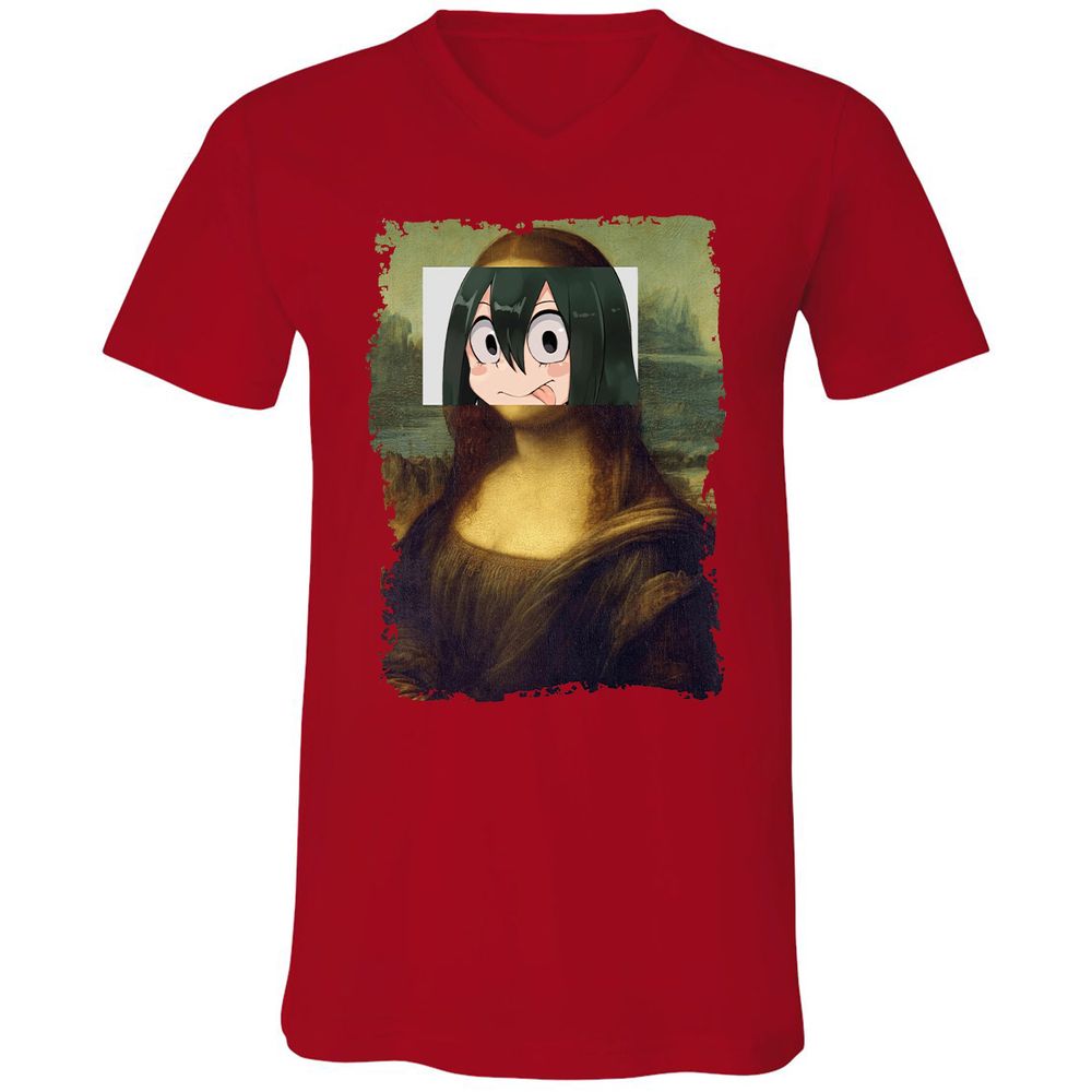 Unisex V-Neck T-Shirt - YEZH46UH - Red - 3