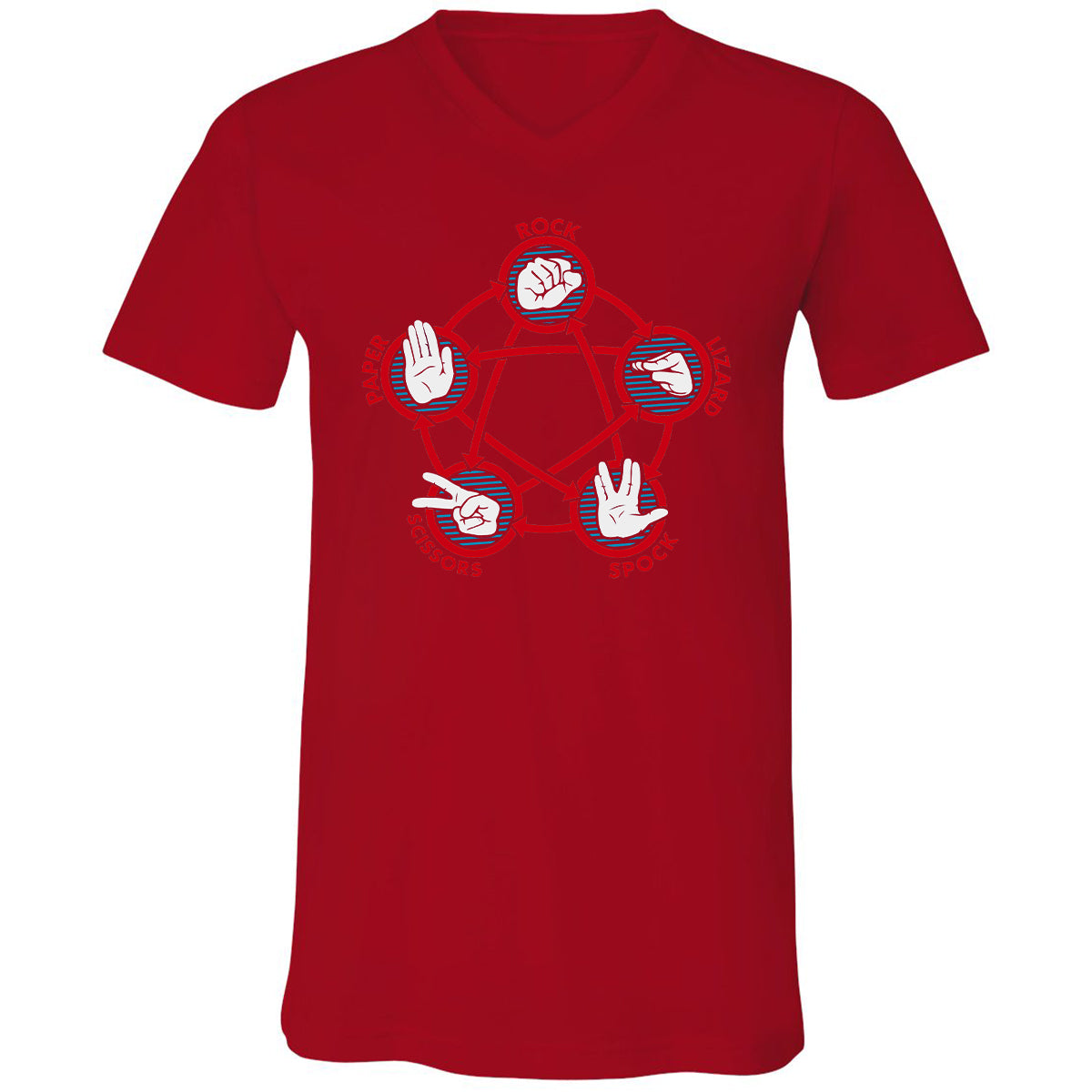 Unisex V-Neck T-Shirt - NZB2TQLK - Red - 3