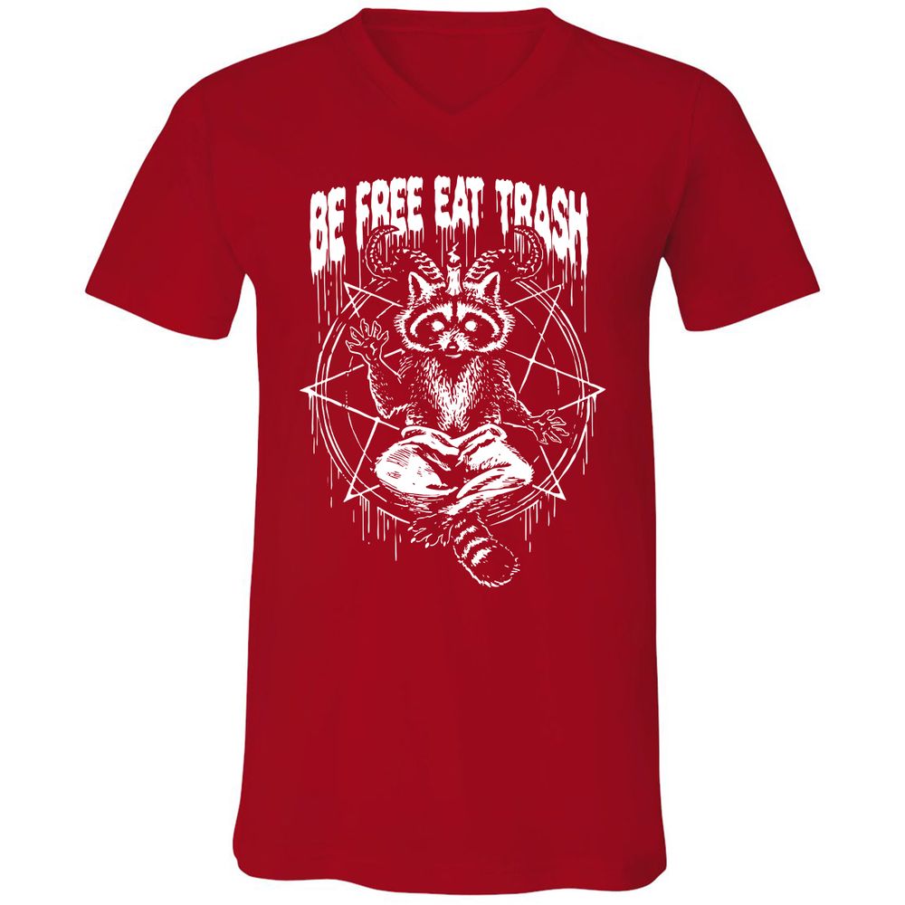 Unisex V-Neck T-Shirt - X9SEH9HK - Red - 3