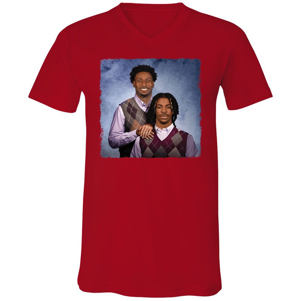 Unisex V-Neck T-Shirt - VYBMJJM1 - Red - 3