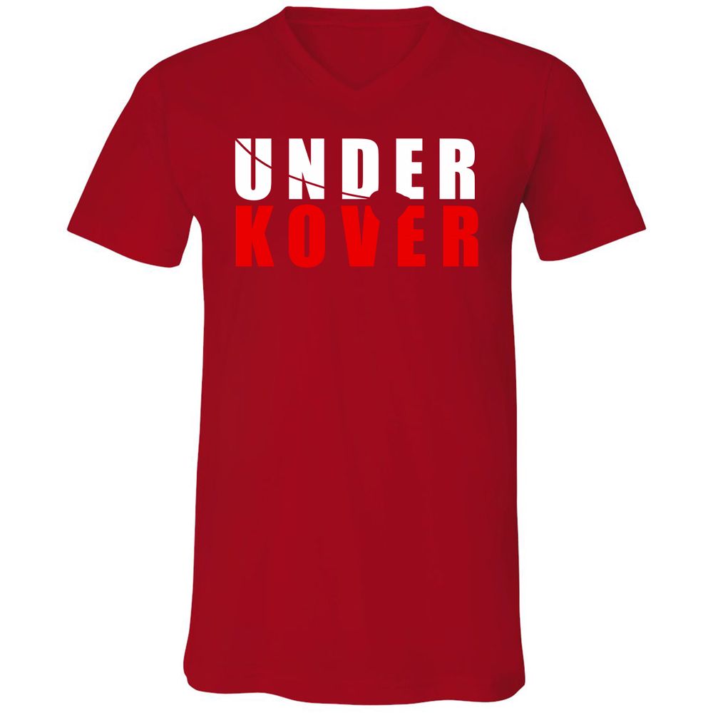 Unisex V-Neck T-Shirt - 6NPCT7XV - Red - 3