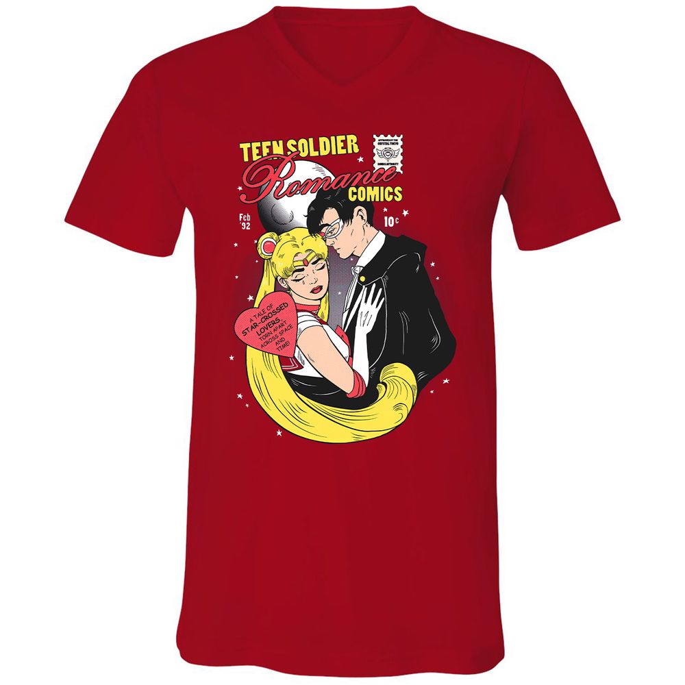 Unisex V-Neck T-Shirt - 93747RWG - Red - 3