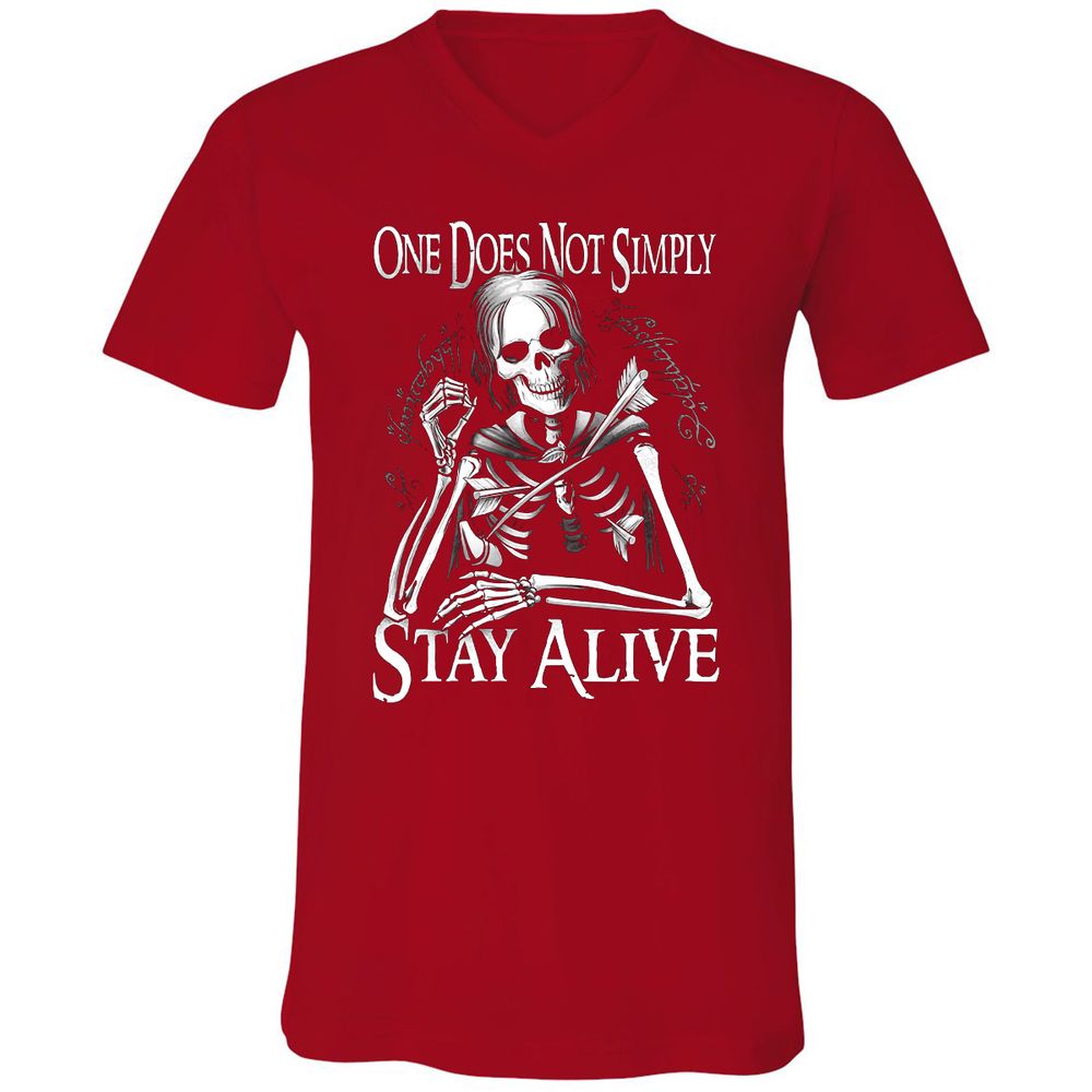 Unisex V-Neck T-Shirt - 1MJZKDXE - Red - 3