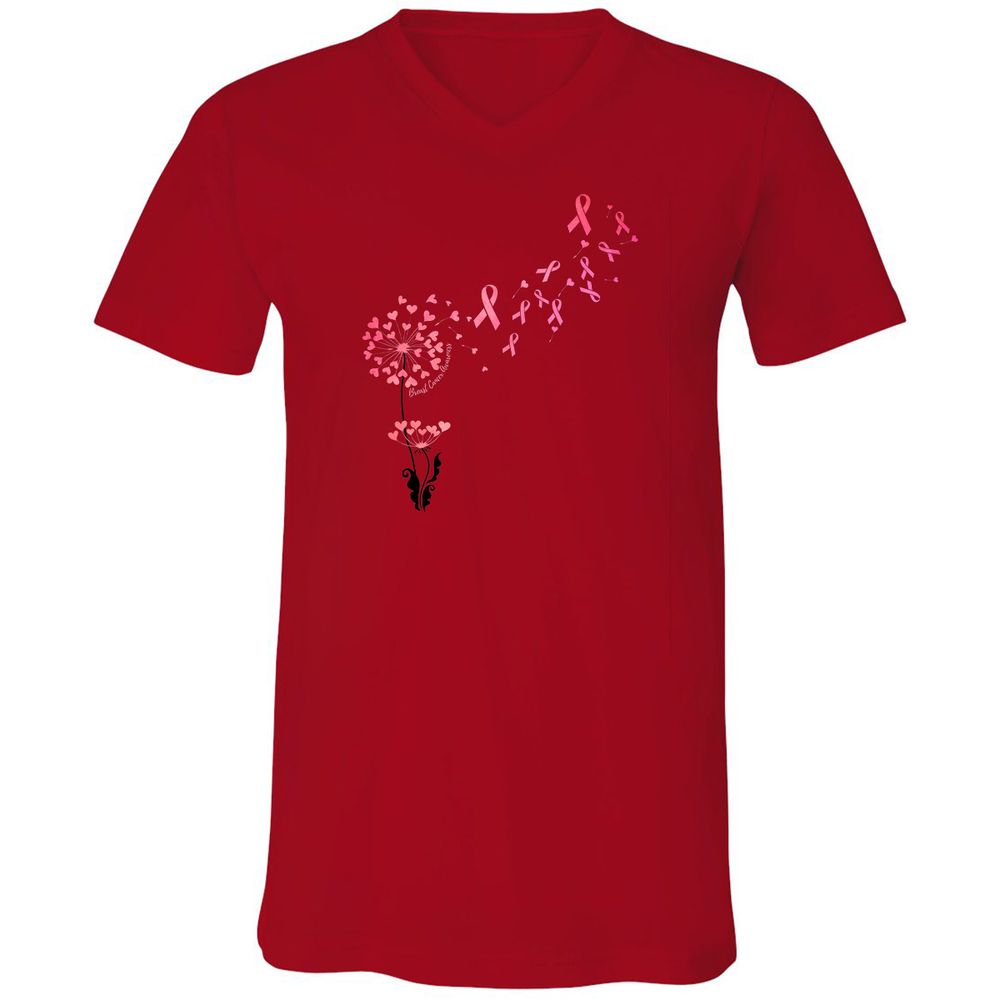 Unisex V-Neck T-Shirt - 7TV9PNH8 - Red - 3