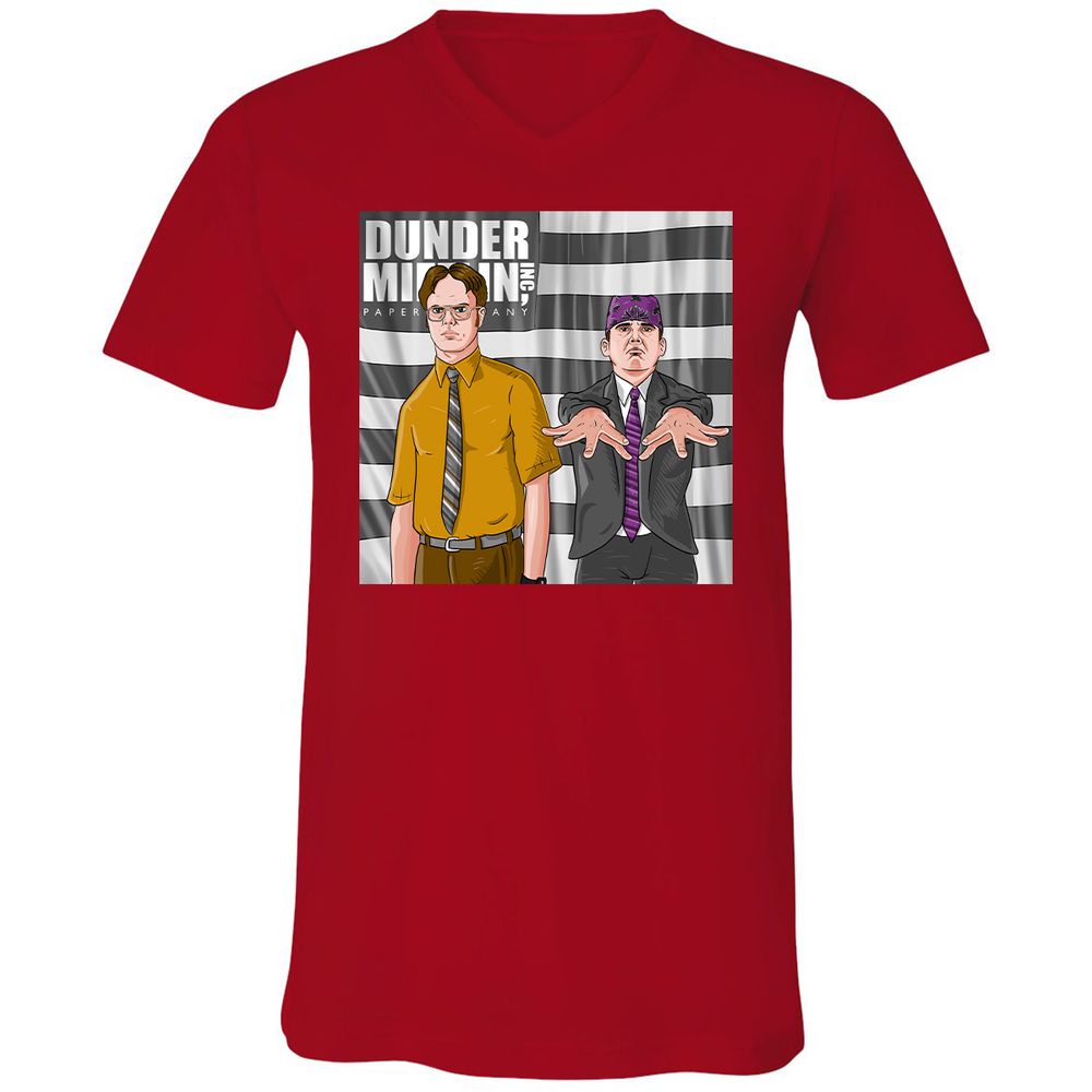 Unisex V-Neck T-Shirt - 78FT7P78 - Red - 3