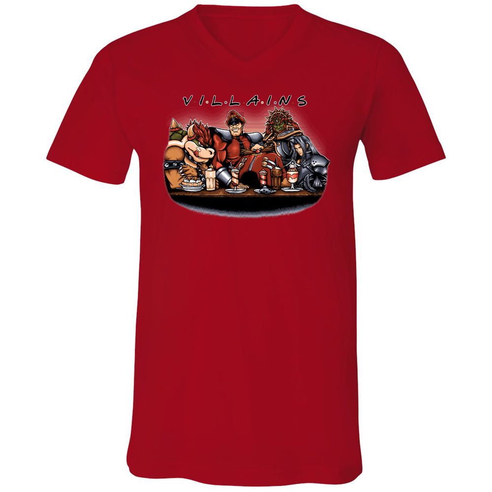 Unisex V-Neck T-Shirt - 3RR22SFN - Red - 3