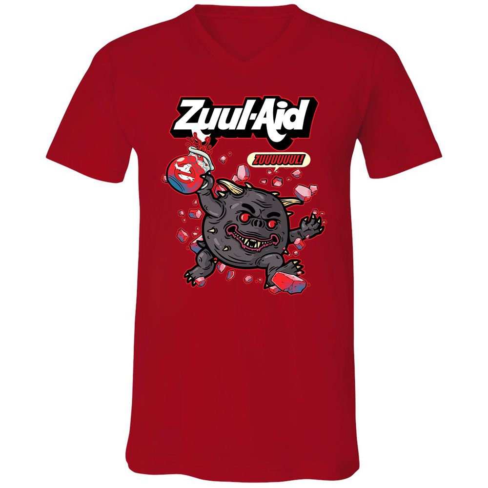 Unisex V-Neck T-Shirt - 5APV7HMY - Red - 3