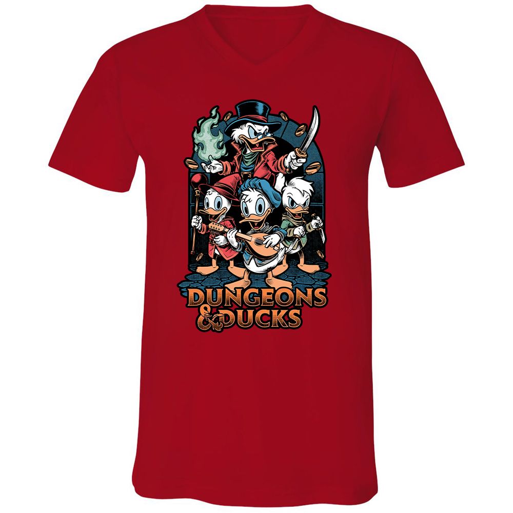 Unisex V-Neck T-Shirt - BSDYLVYT - Red - 3