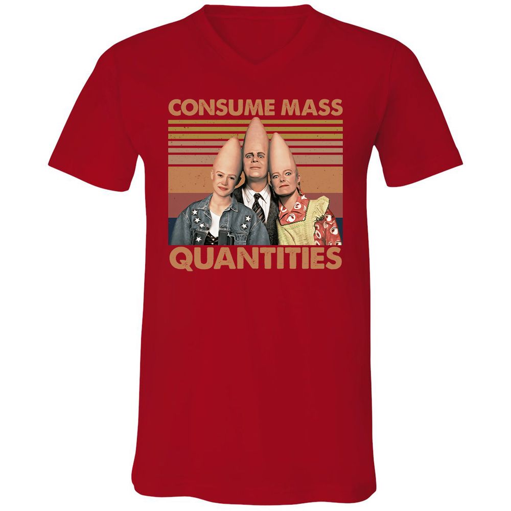Unisex V-Neck T-Shirt - HU6YN8H4 - Red - 3