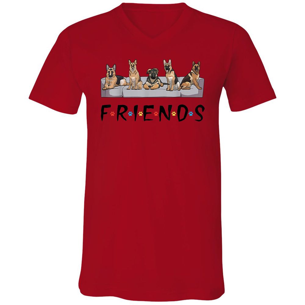 Unisex V-Neck T-Shirt - GMM3Y695 - Red - 3