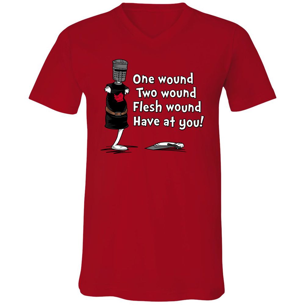 Unisex V-Neck T-Shirt - 26W96SL8 - Red - 3