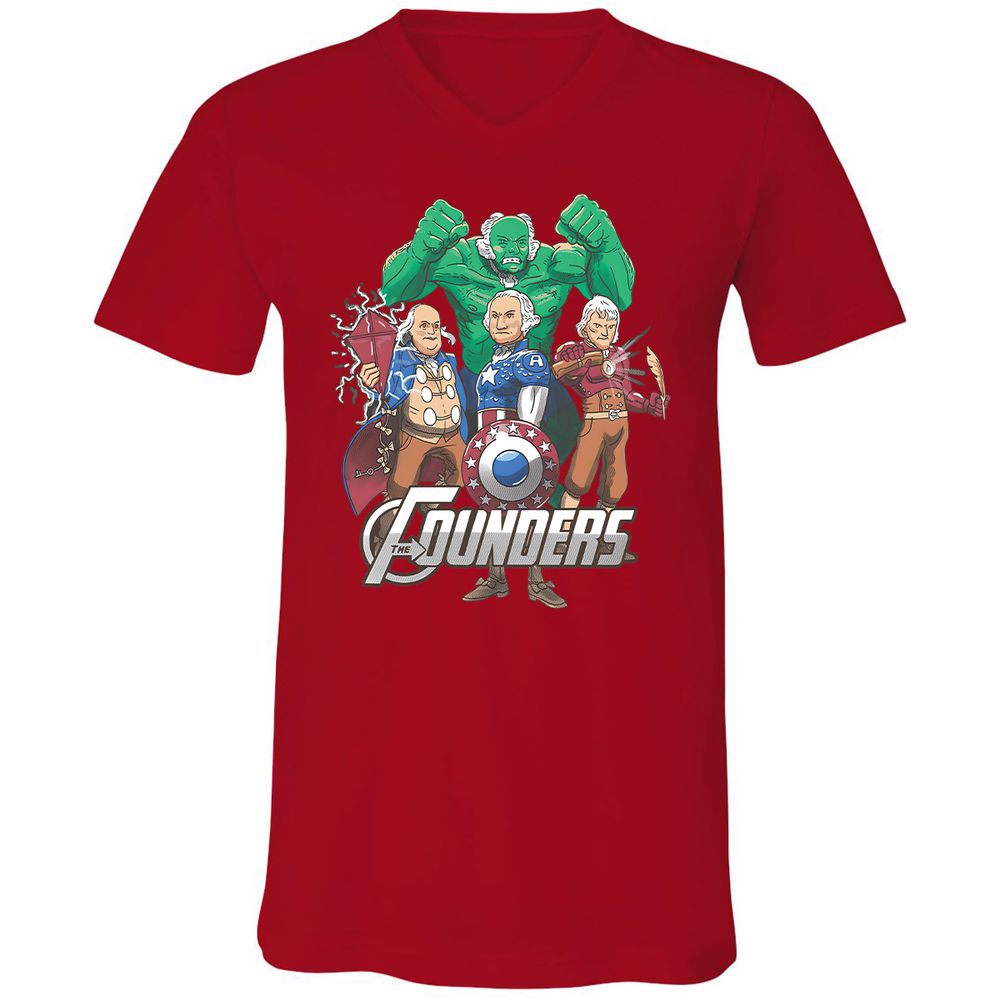 Unisex V-Neck T-Shirt - 2P2E9D8M - Red - 3