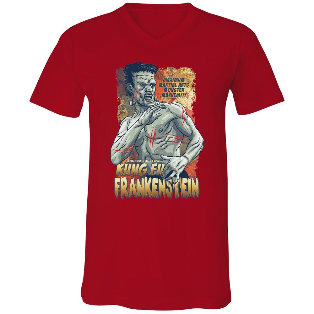 Unisex V-Neck T-Shirt - BL8ZUPR9 - Red - 3
