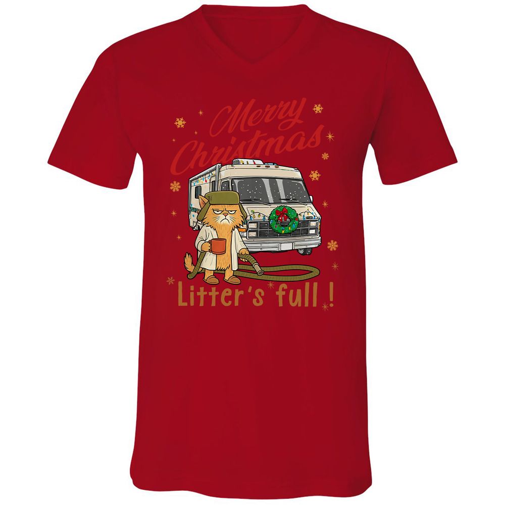 Unisex V-Neck T-Shirt - Z4LXAFQY - Red - 3