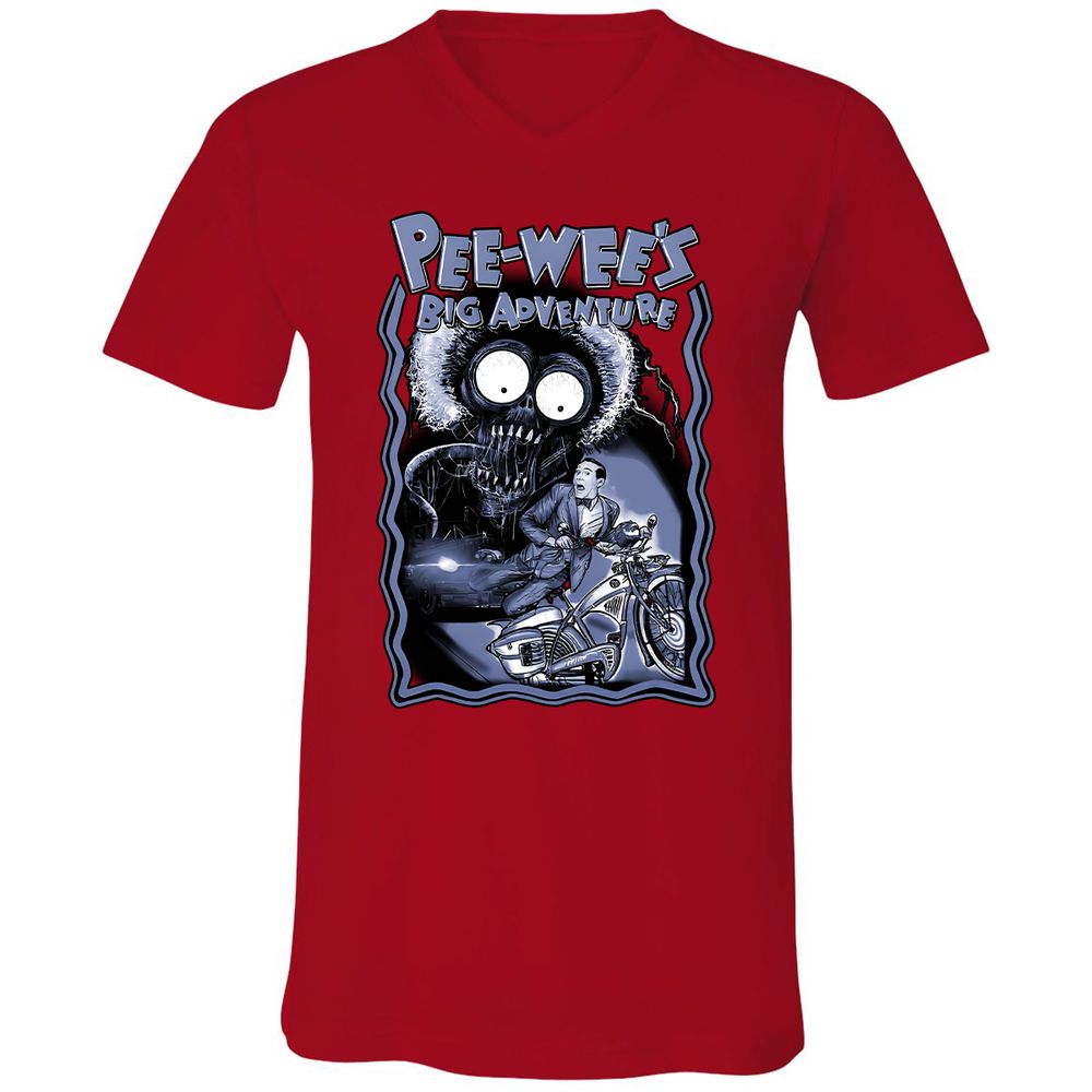 Unisex V-Neck T-Shirt - K518JZC9 - Red - 3