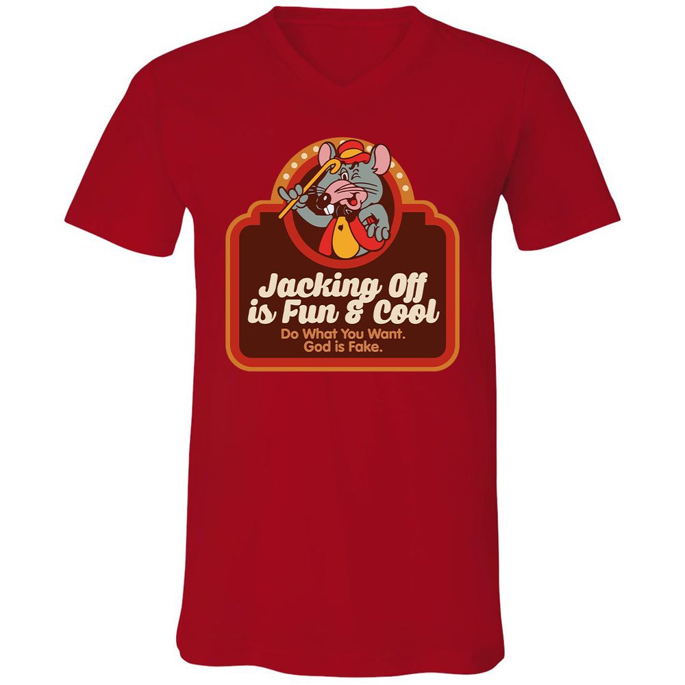 Unisex V-Neck T-Shirt - VR7UDN2U - Red - 3