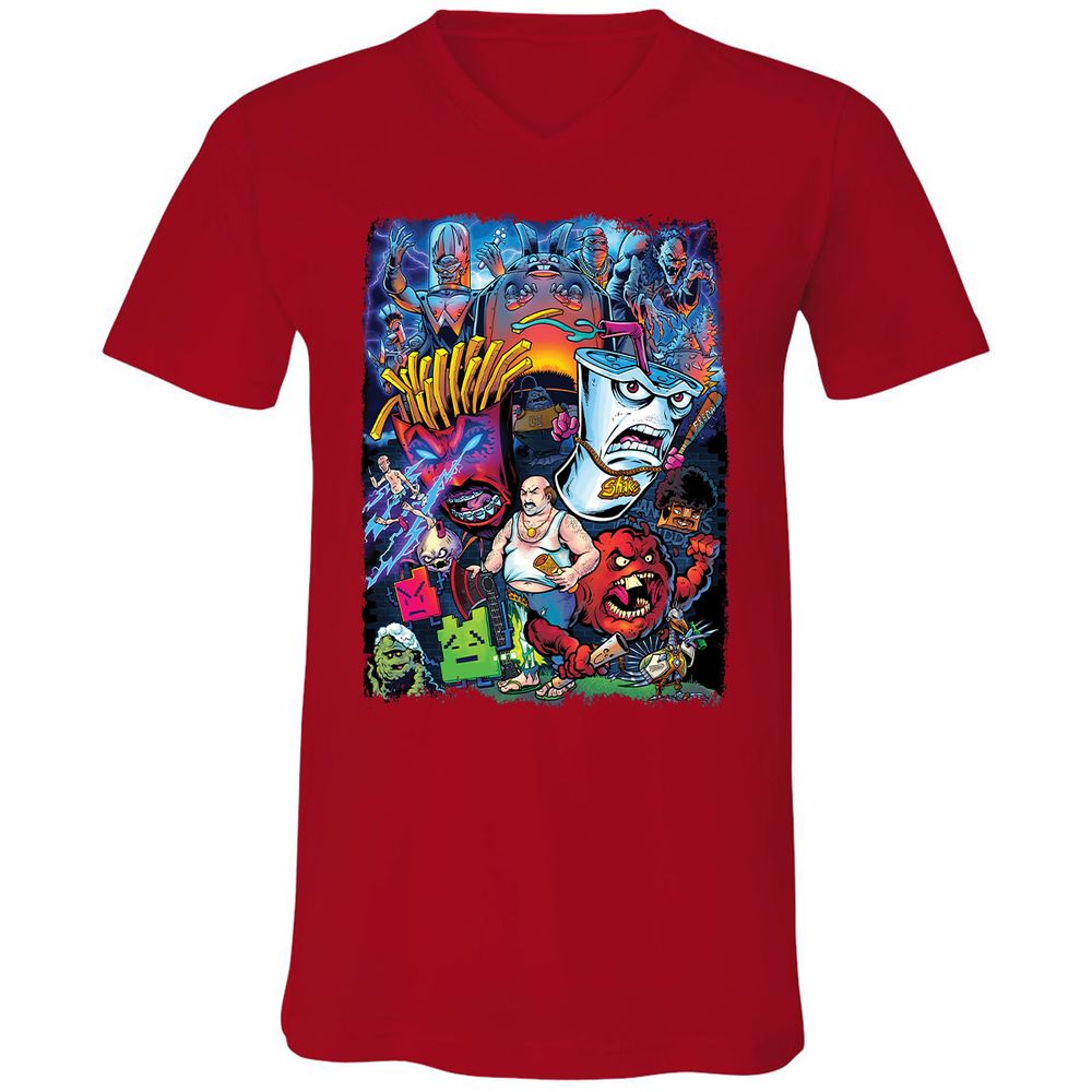 Unisex V-Neck T-Shirt - R9L8J571 - Red - 3