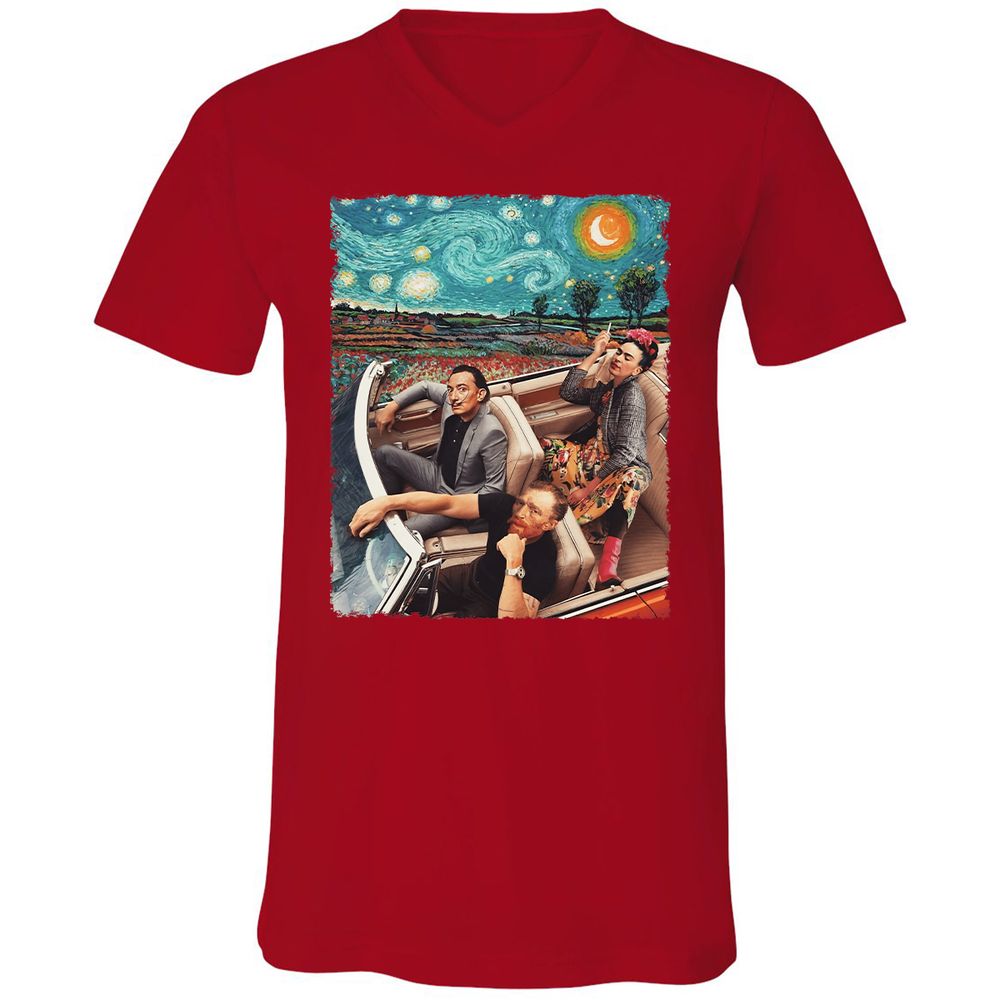 Unisex V-Neck T-Shirt - 3CML4UKD - Red - 3