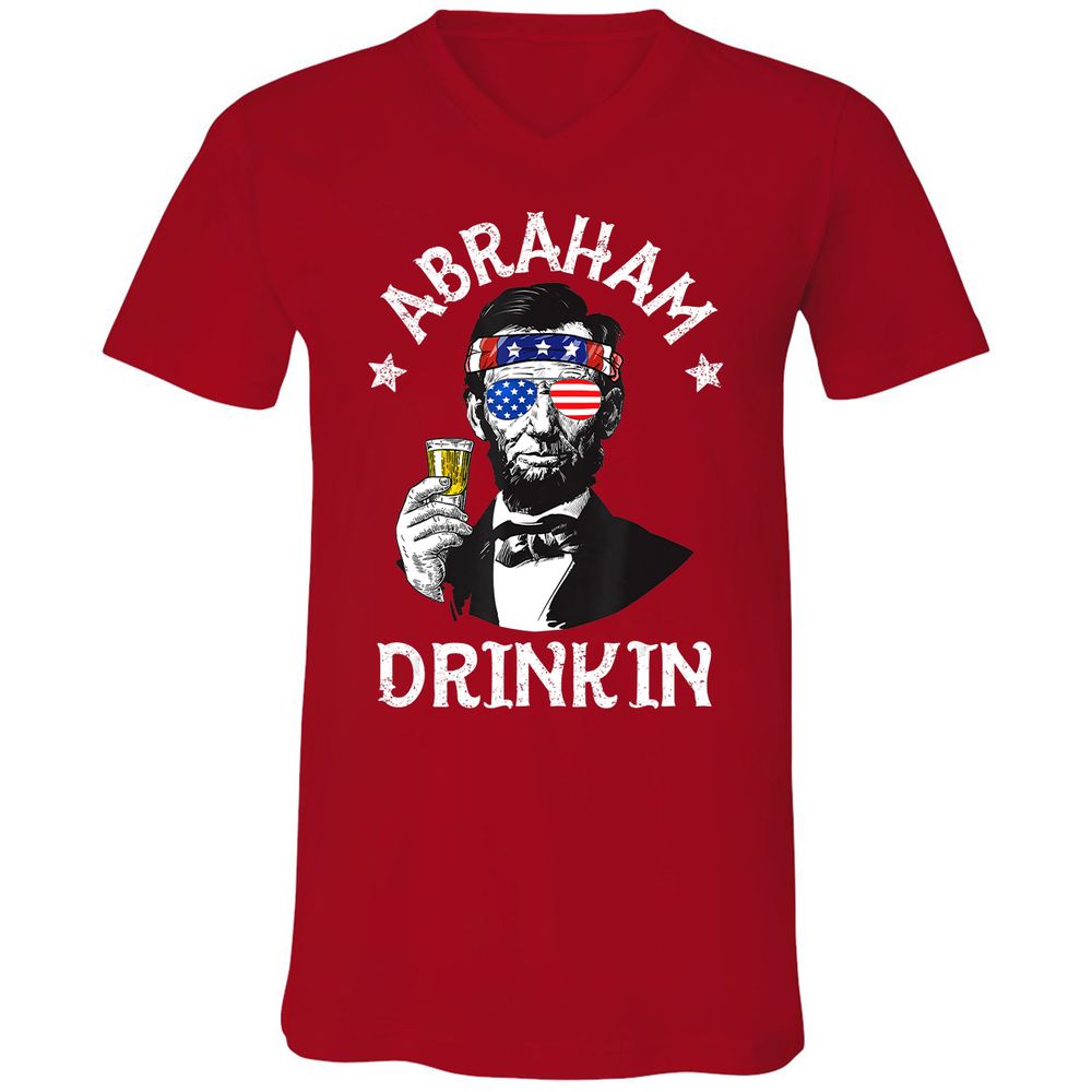 Unisex V-Neck T-Shirt - J3BXWSQ2 - Red - 3