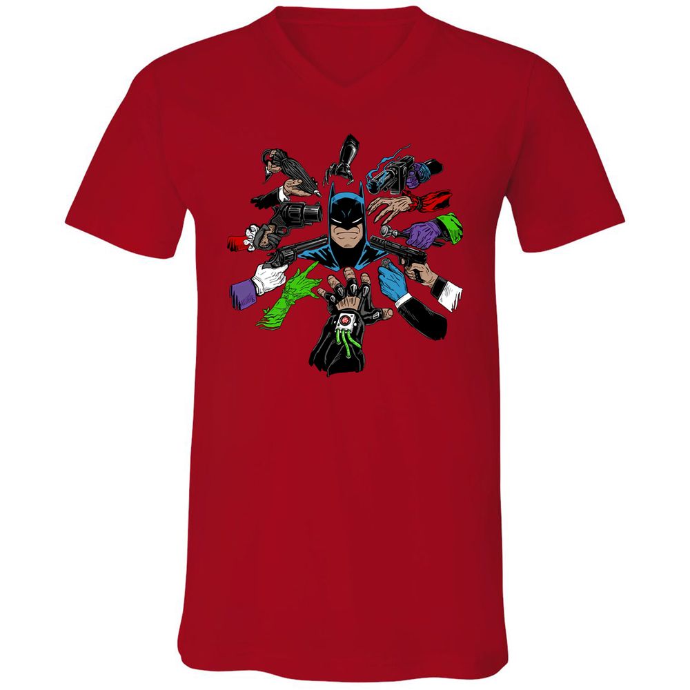 Unisex V-Neck T-Shirt - 4Z935L5T - Red - 3