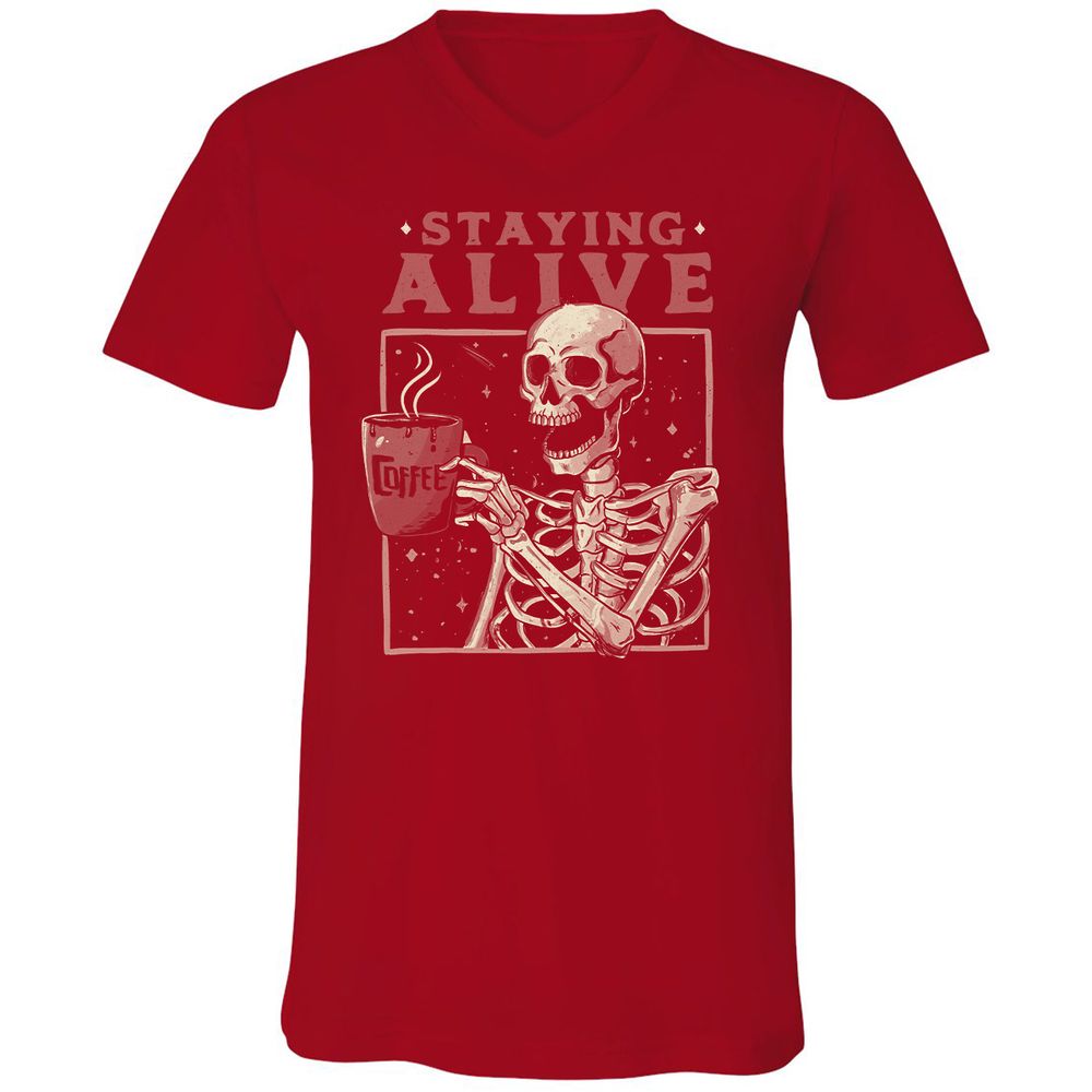 Unisex V-Neck T-Shirt - TX71E3UX - Red - 3