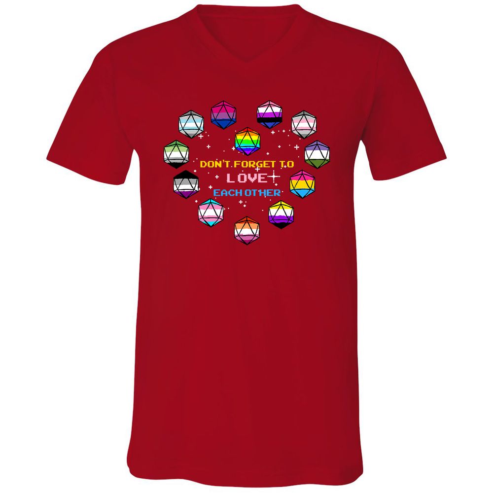 Unisex V-Neck T-Shirt - T1NCAVM8 - Red - 3