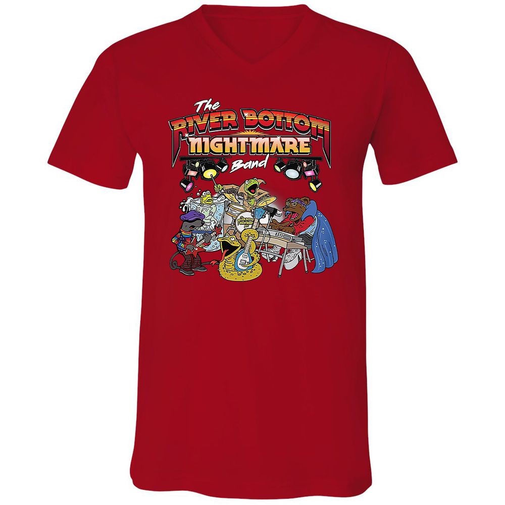 Unisex V-Neck T-Shirt - 6X6WVM84 - Red - 3